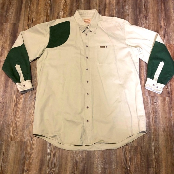 Woolrich Shirt Men's 2XL Tall Button Down Beige Hunting Outdoor Long Sleeve - Picture 1 of 8